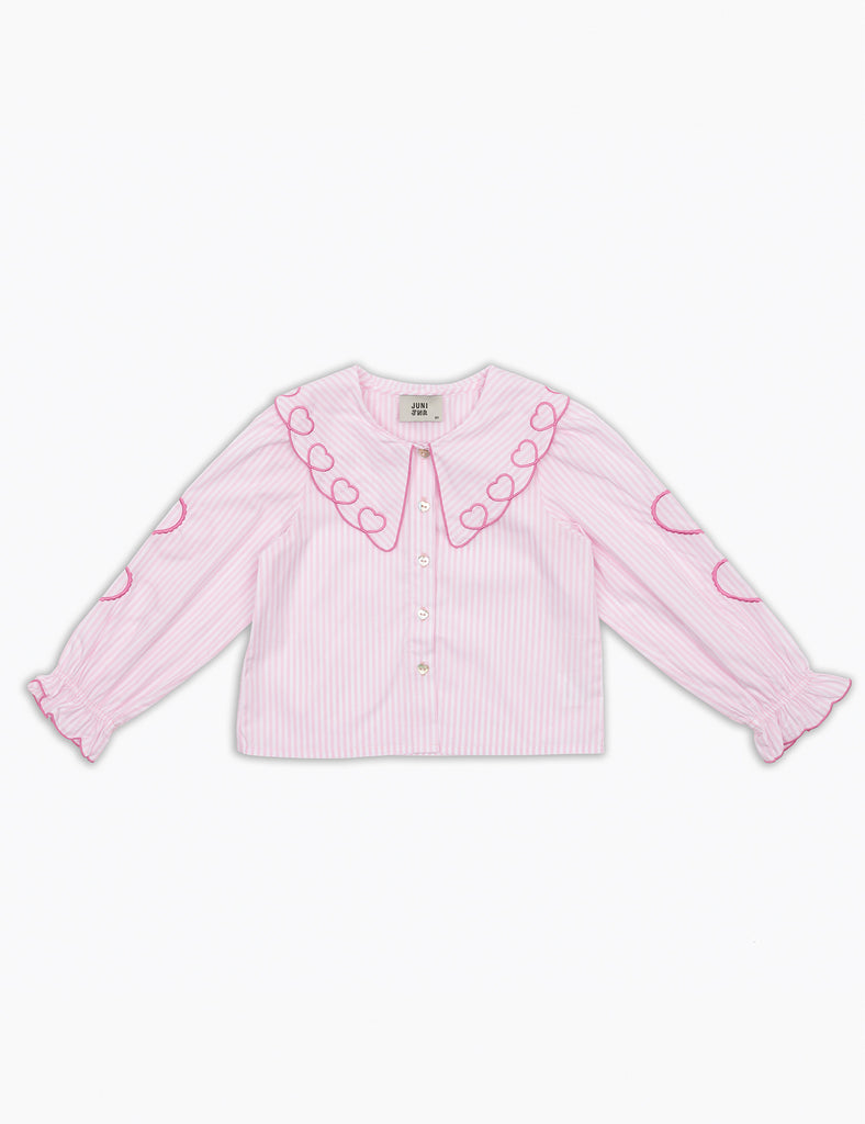 Image of Darling Blouse in Pink Stripes/Hearts