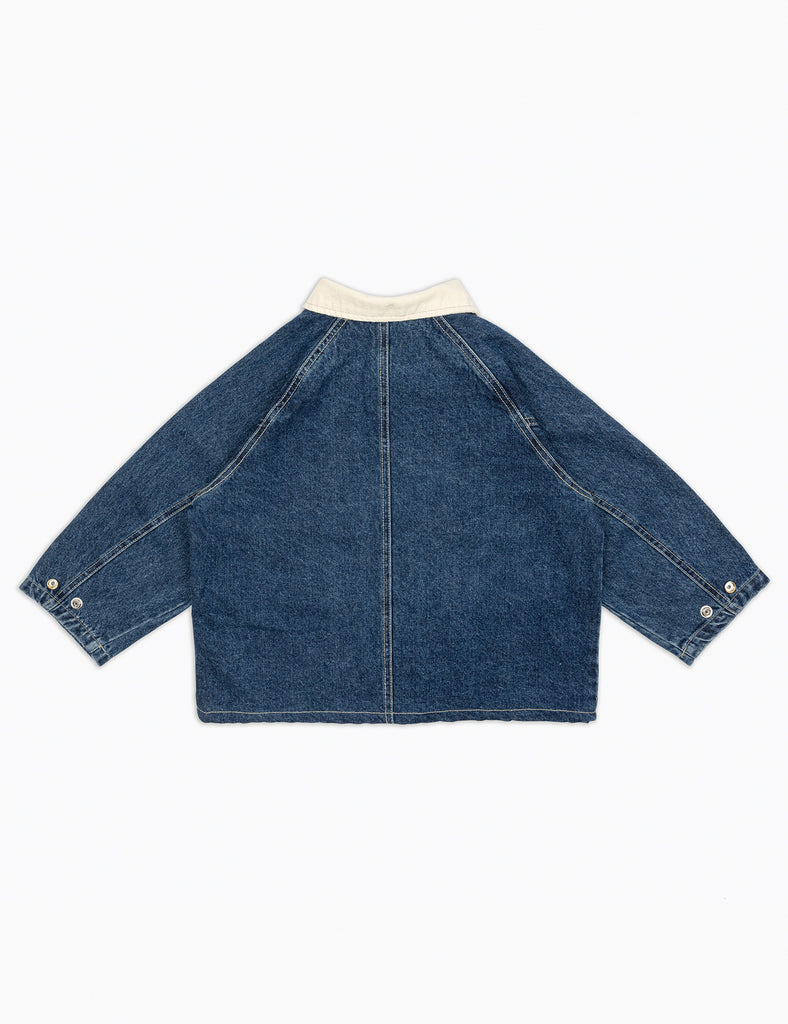 image of denim barn jacket in medium wash