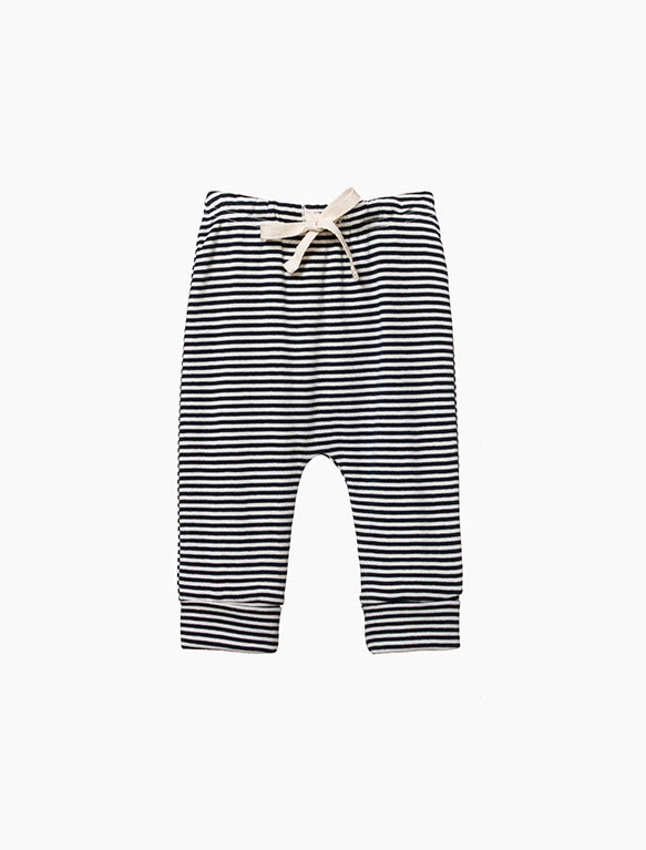 Image of Drawstring Pants in Navy Stripe