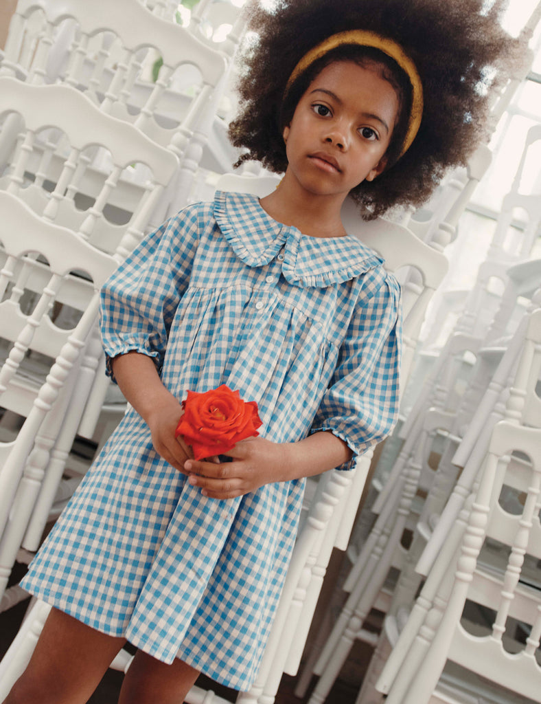 Image of Gingham Dress in Lagoon