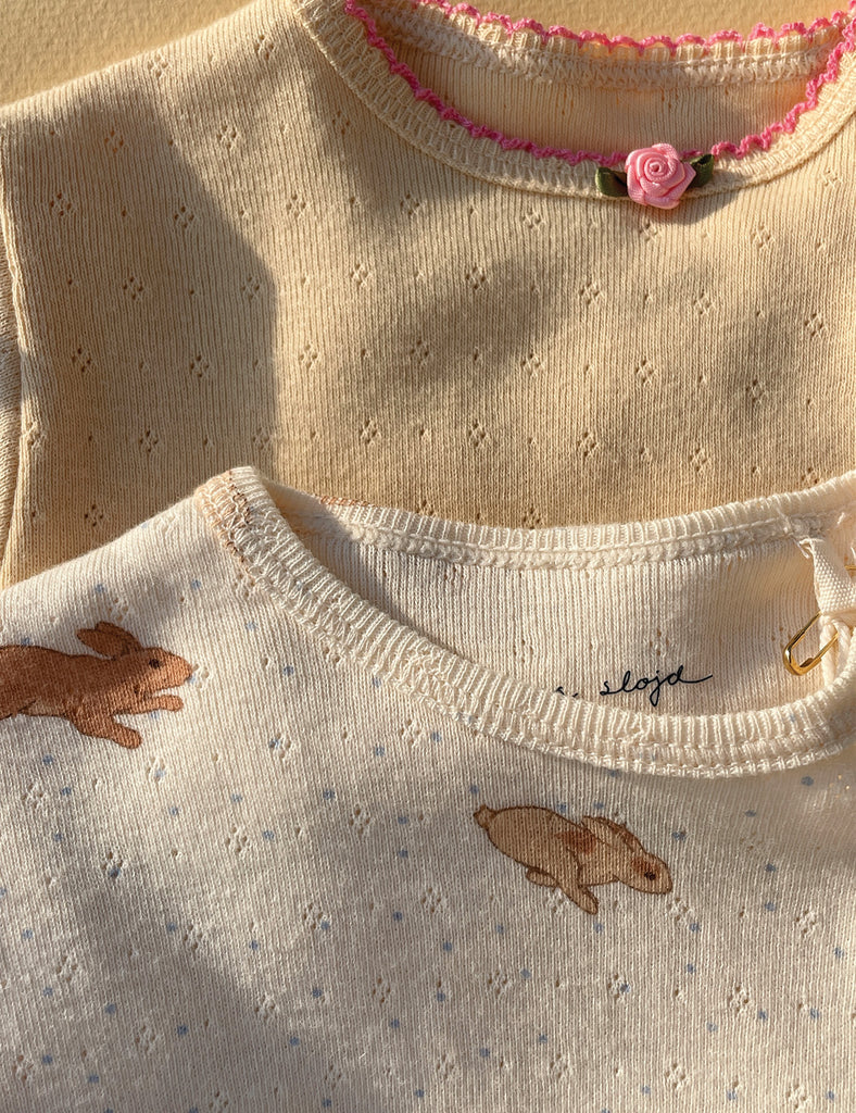 image of pointelle minnie bodysuit in golden fleece