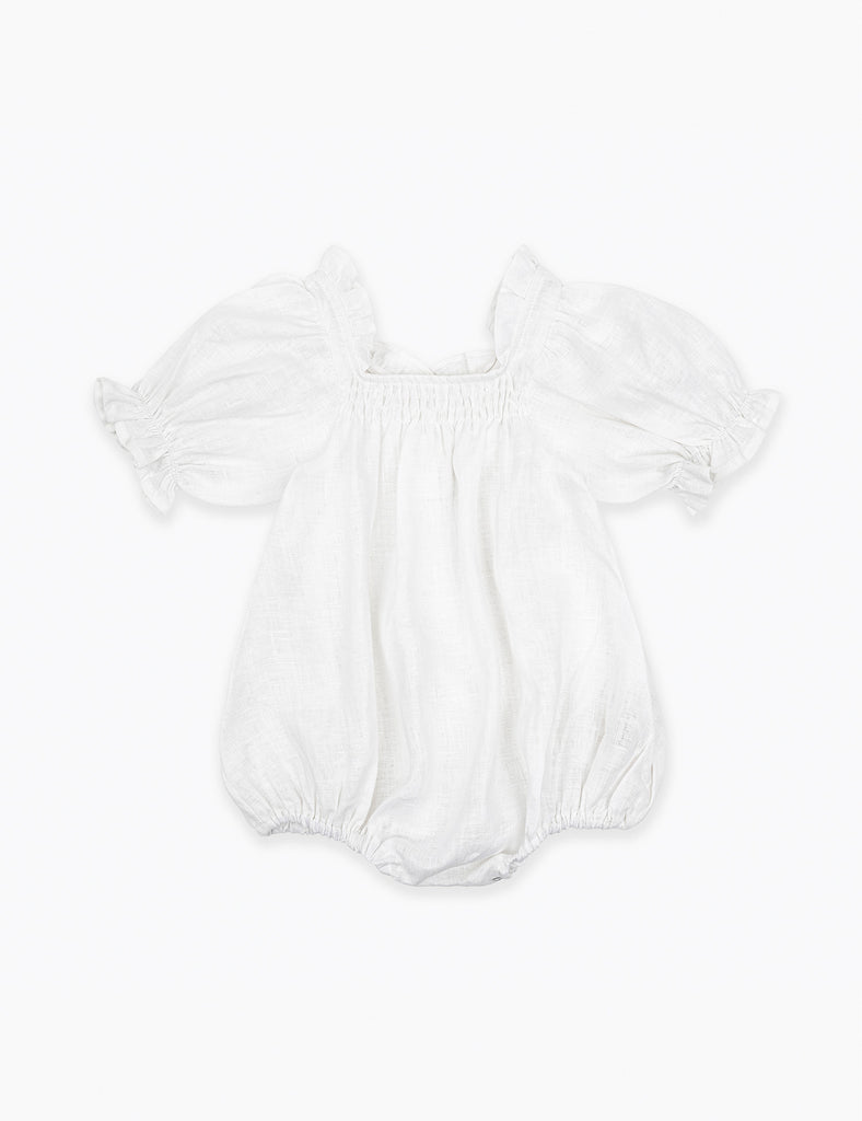 Image of Elisabell Romper in White Linen