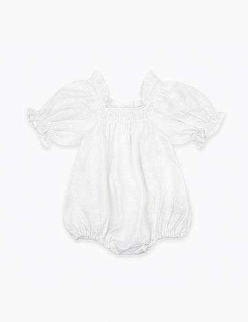 Image of Elisabell Romper in White Linen