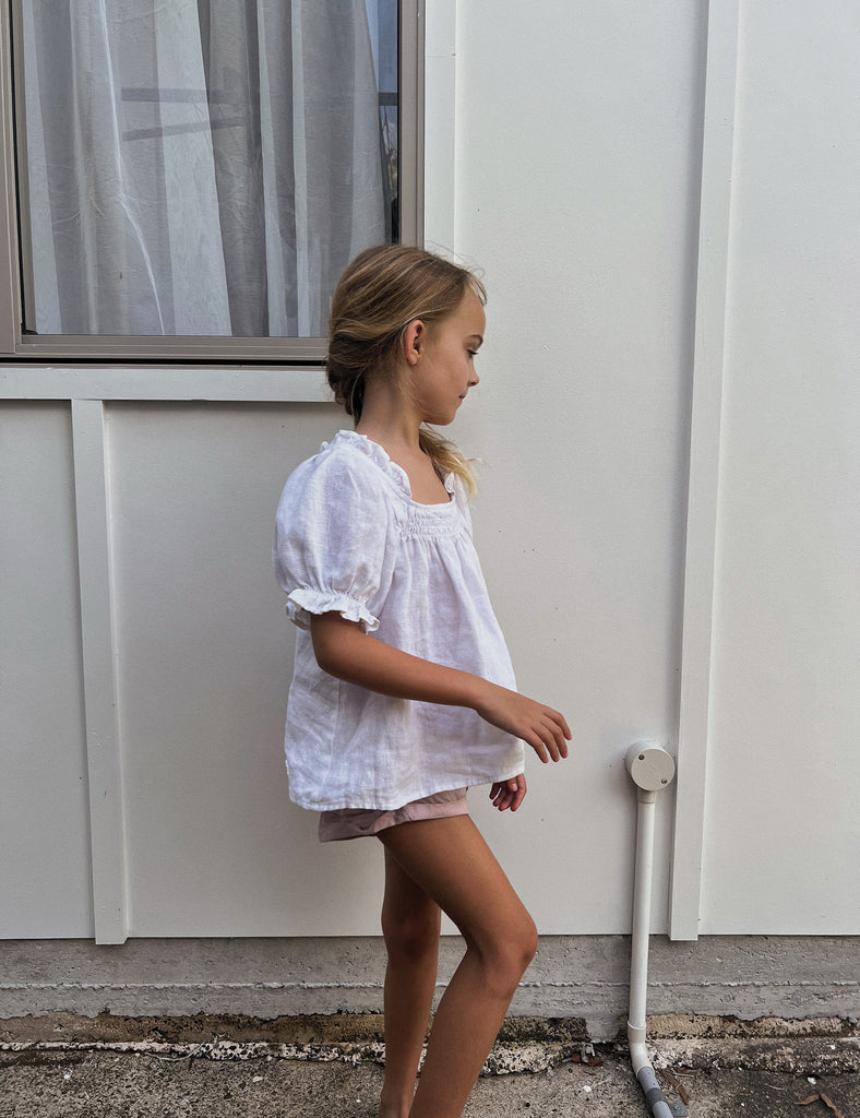 Image of Elisabell Top in White Linen