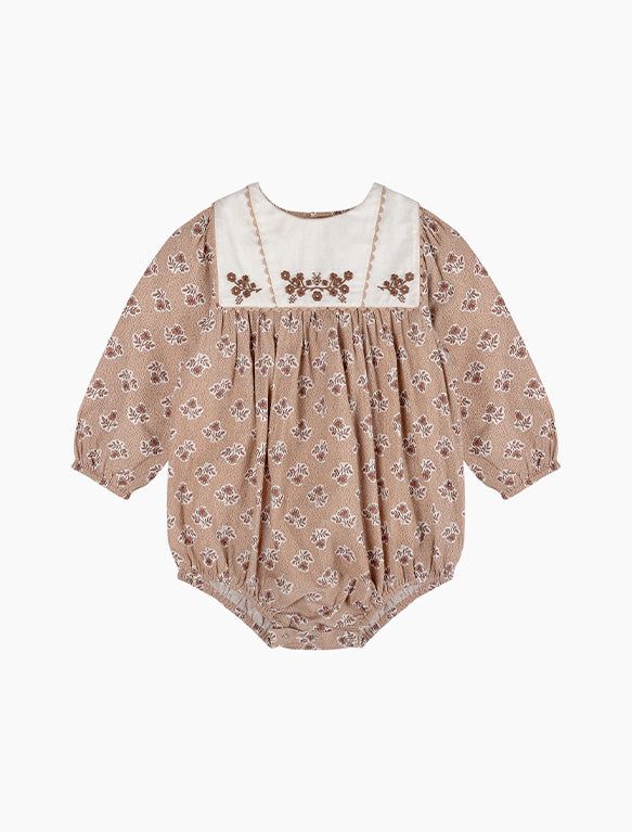 Image of Eliza Romper in Hollyhock Floral.