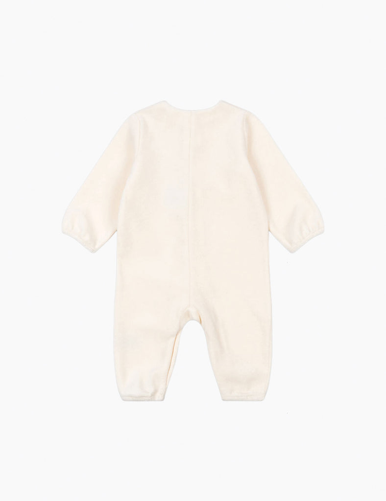 White baby onesie on a white background