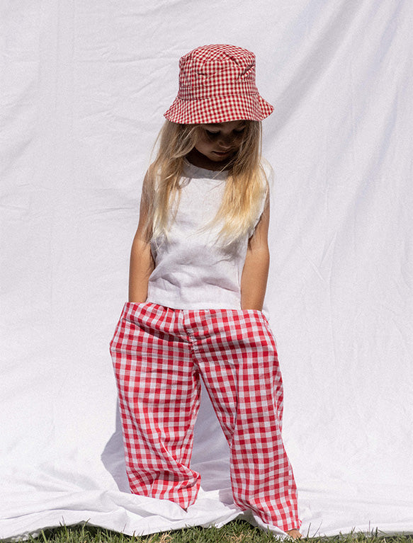 Image of the Favorite Pant in Red Check.
