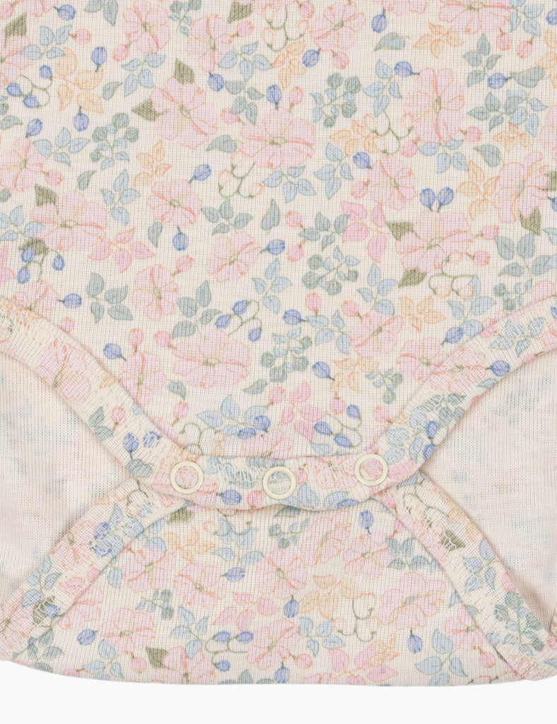 Floral patterned fabric with a soft color palette on a white background
