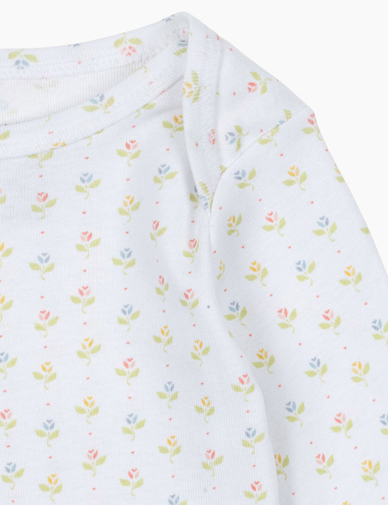 Floral patterned fabric on a white background