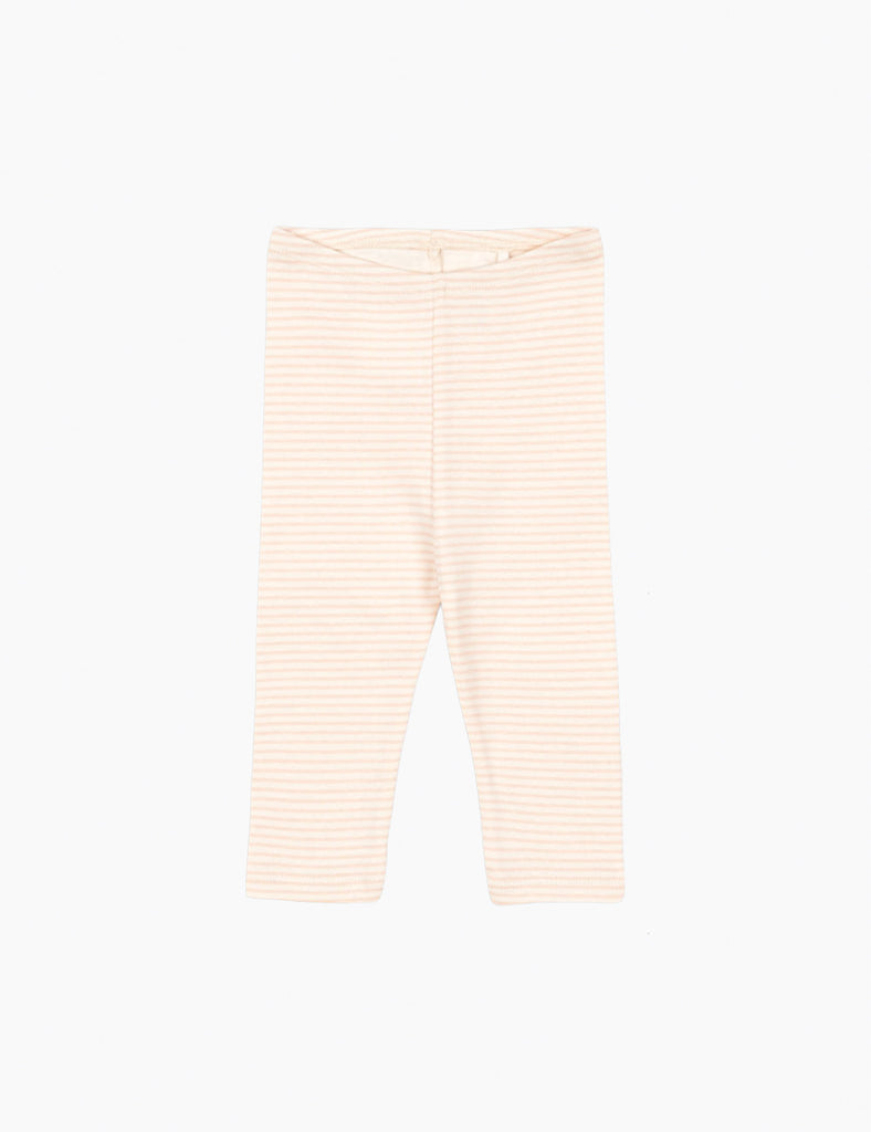 Light pink leggings with a subtle pattern on a white background