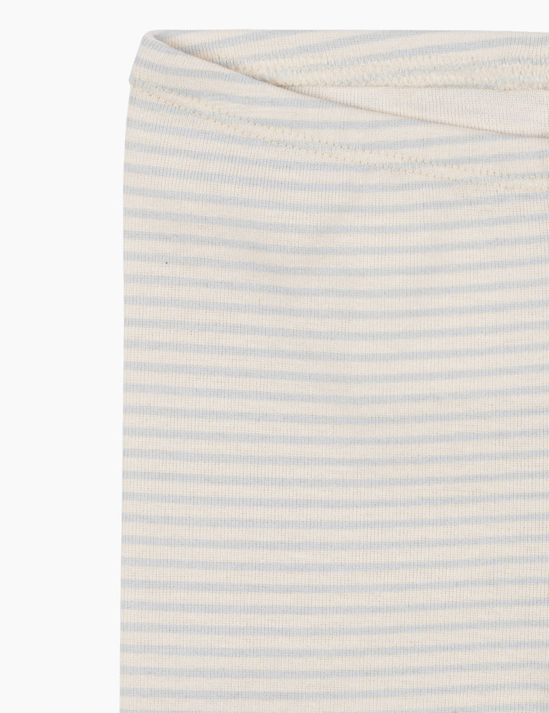 Striped fabric with light blue and white stripes on a white background