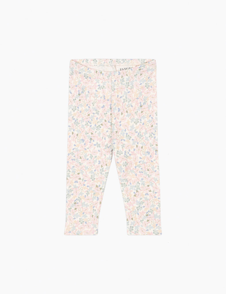 Floral-patterned leggings on a white background
