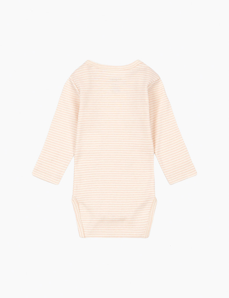 Light pink ribbed bodysuit on a white background