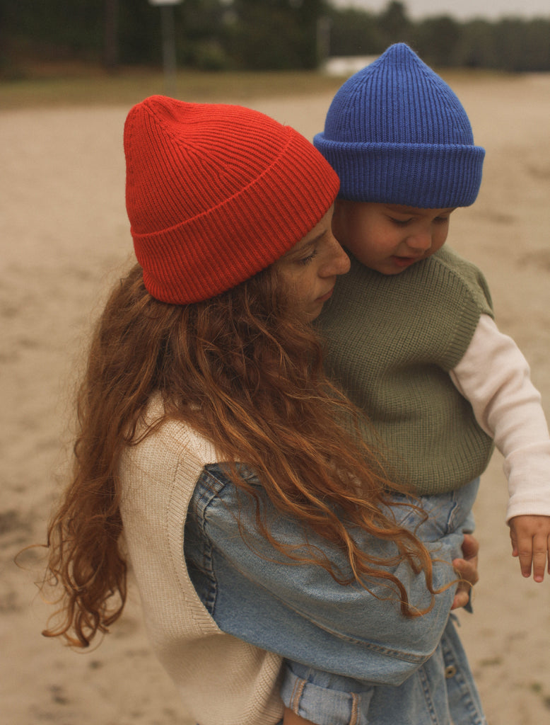 Image of Fonzie Beanie in Cobalt Blue.