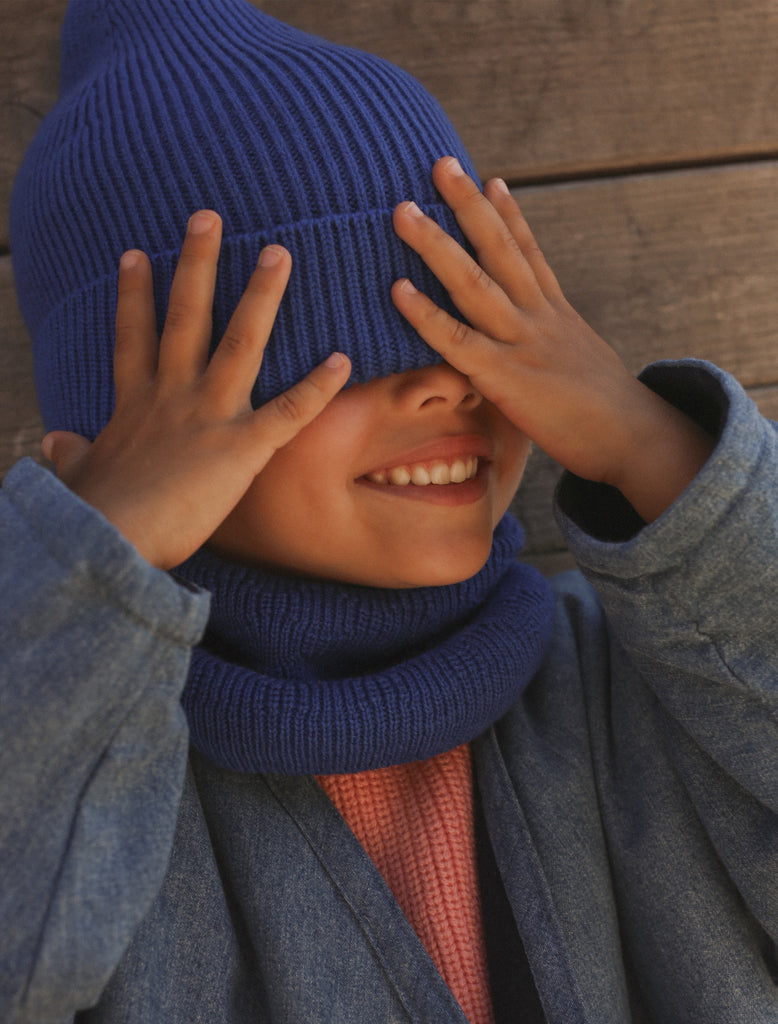 Image of Fonzie Beanie in Cobalt Blue.