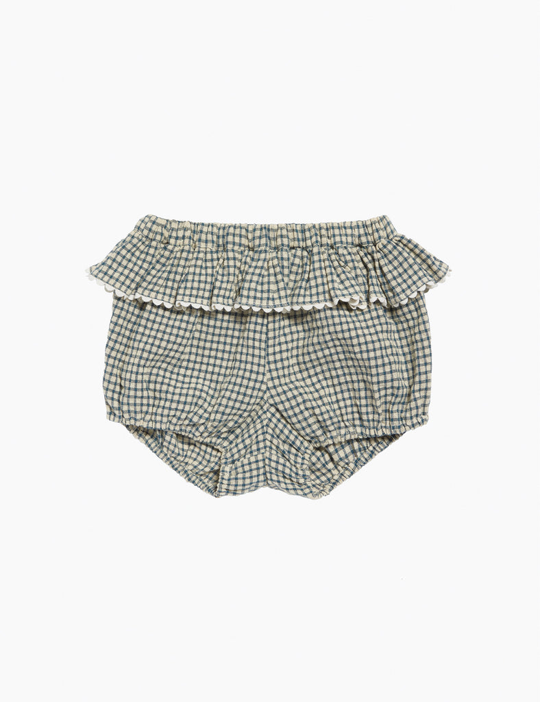 image of frilly poppy bloomers in rustic check