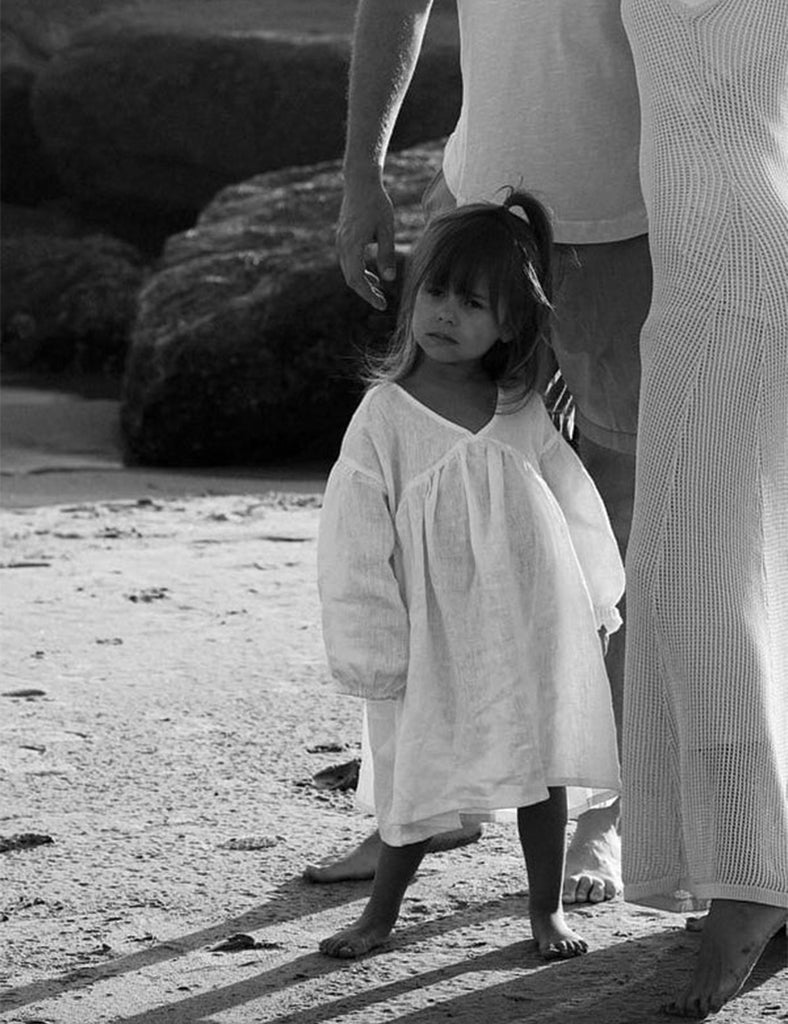 Image of Gia Dress in White Linen.