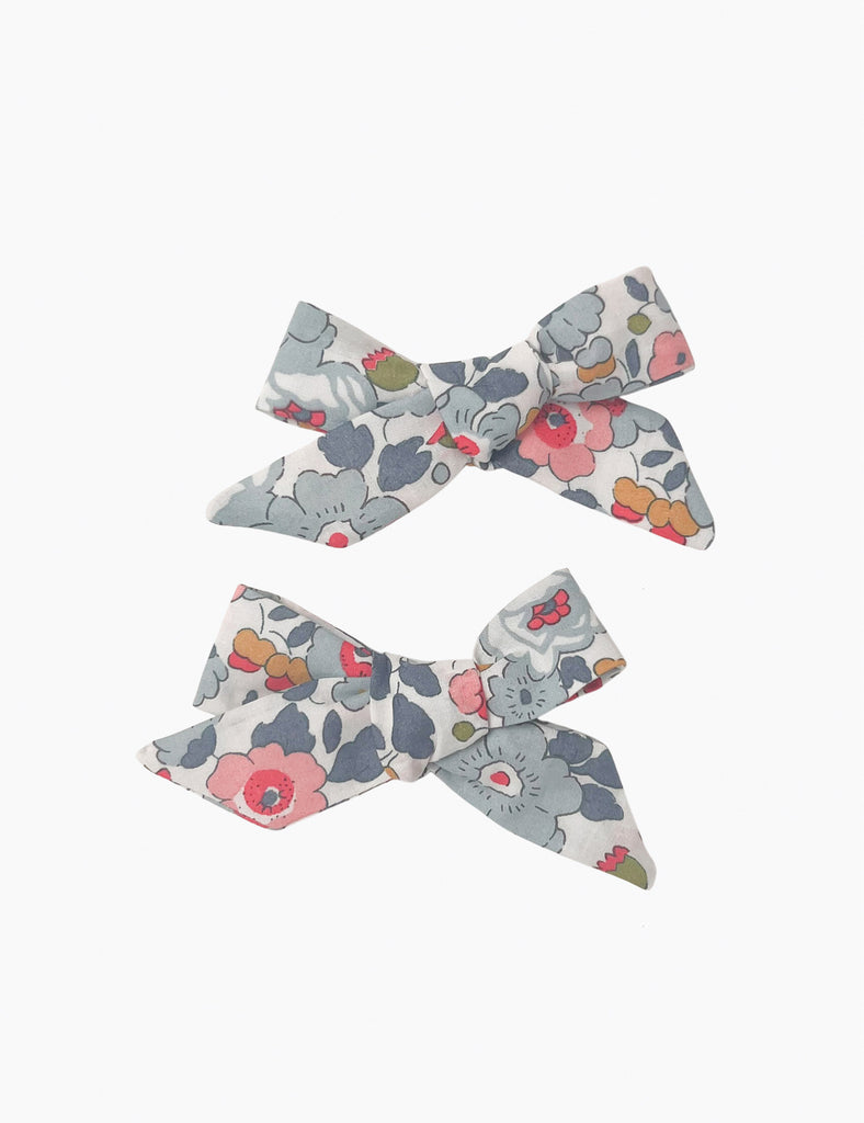 Image of Pig Tail Hair Bows in Betsy Blue