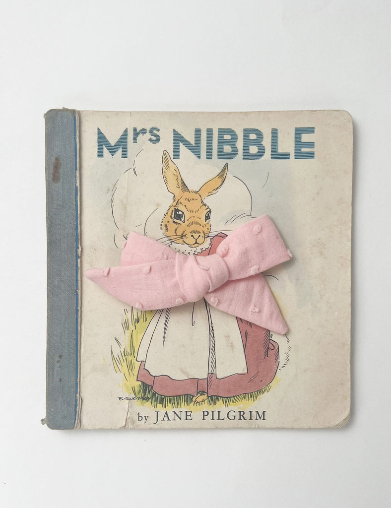 Image of Pig Tail Hair Bows in Swiss Dot Pink
