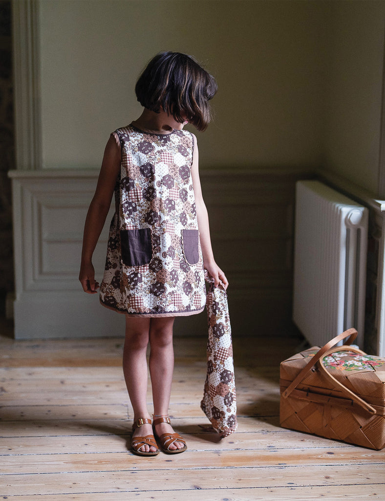 image of hannah dress in patchwork print