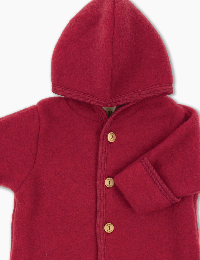 Image of the Hooded Wool Fleece Overall in Jasper Melange.