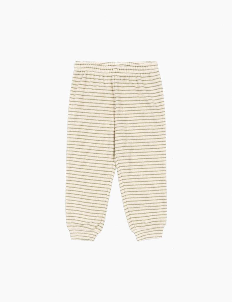 Striped baby pants on a white background