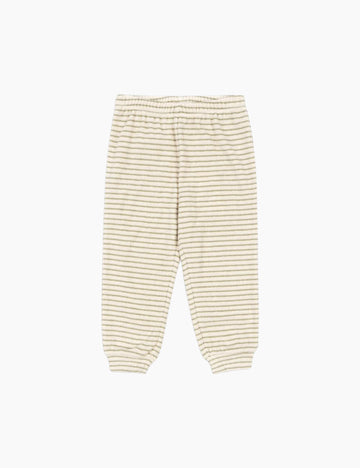 Striped baby pants on a white background