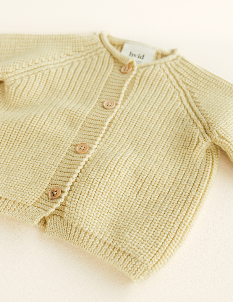 image of baby cardigan in yellow