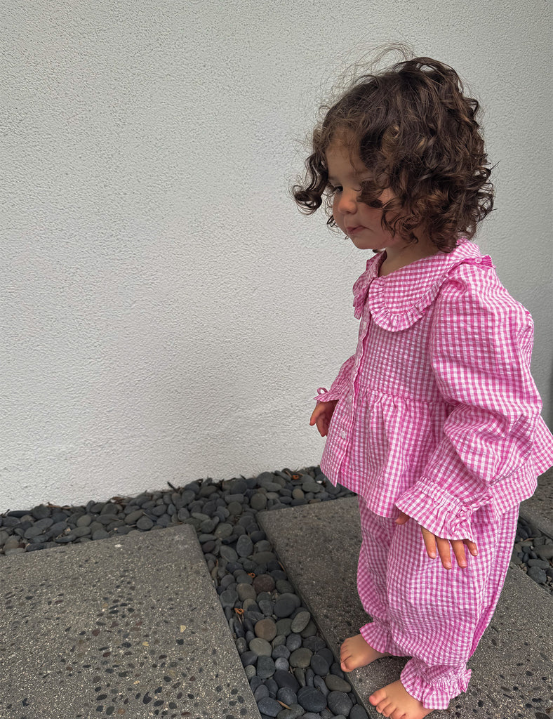 Image of Jeanie Set in Gingham Pink