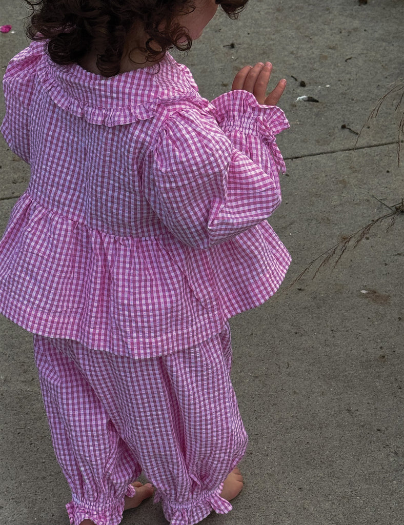 Image of Jeanie Set in Gingham Pink