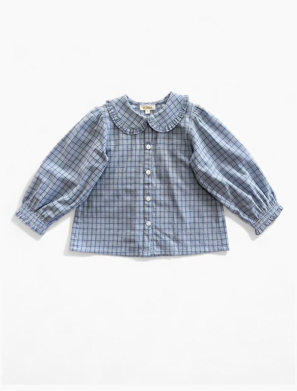 Image of the Joni Blouse in Field Check.