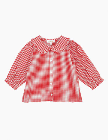 Image of Jonie Blouse in Cherry Gingham.