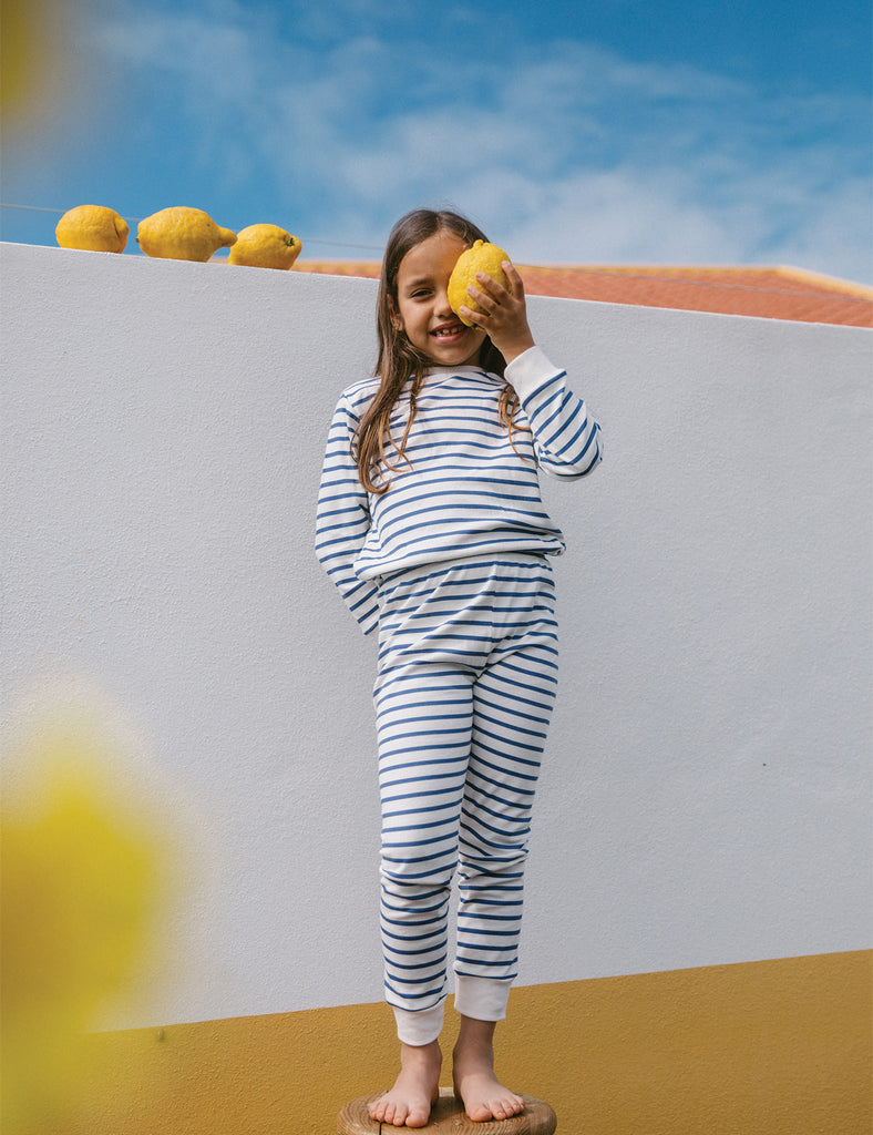 Image of Kids Classic Set in Navy + Cream Breton Stripe