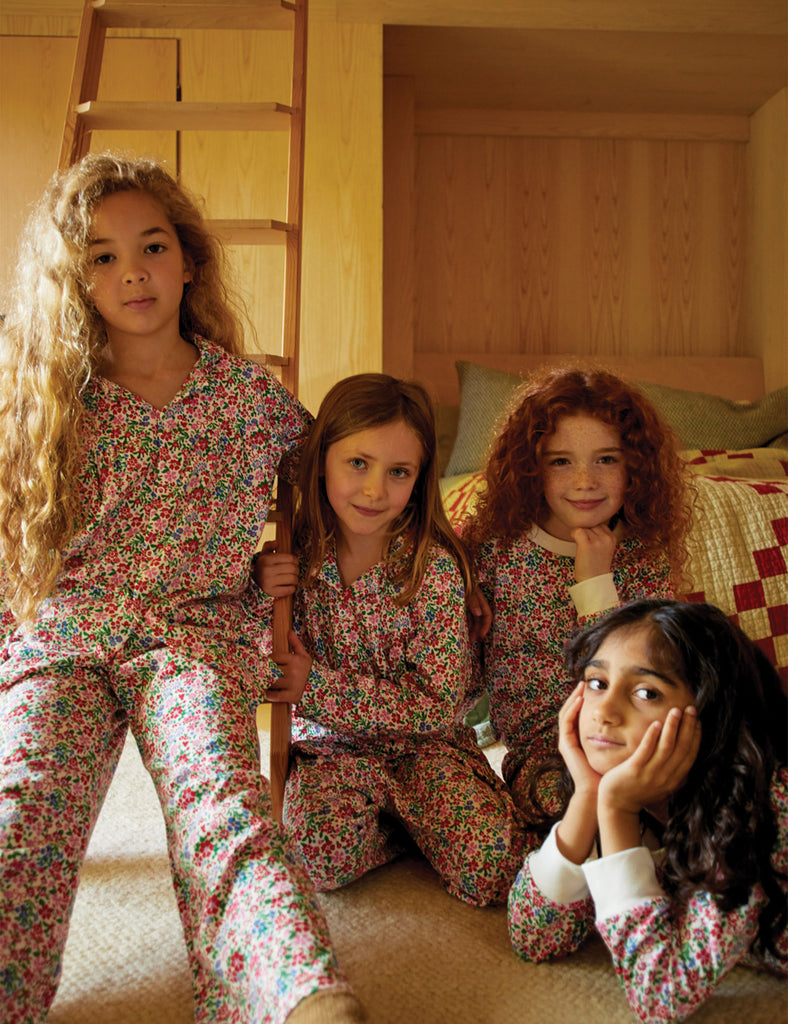 Kids Baggy PJ Set in Festive Floral.