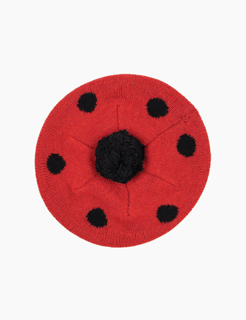 Image of Ladybug Beret on a white background.