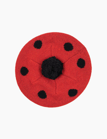 Image of Ladybug Beret on a white background.