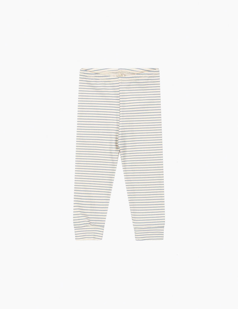 Striped baby leggings on a white background