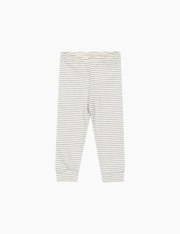 Striped baby leggings on a white background
