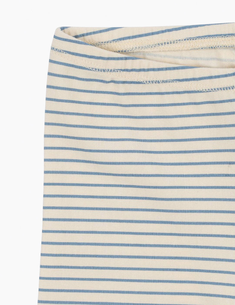 Close-up of a fabric with blue stripes on a white background