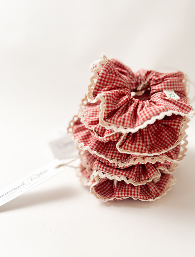 Image of Lace Scrunchie in Tomato.