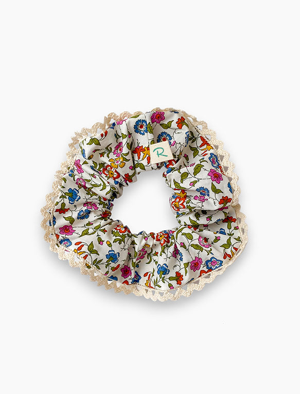 Image of Lace Edge Scrunchie in Liberty Hedgerow.