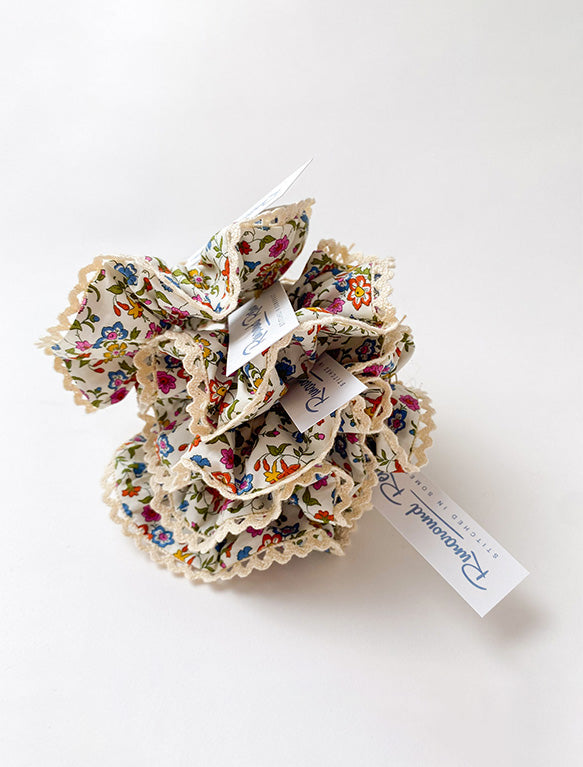 Image of Lace Edge Scrunchie in Liberty Hedgerow.