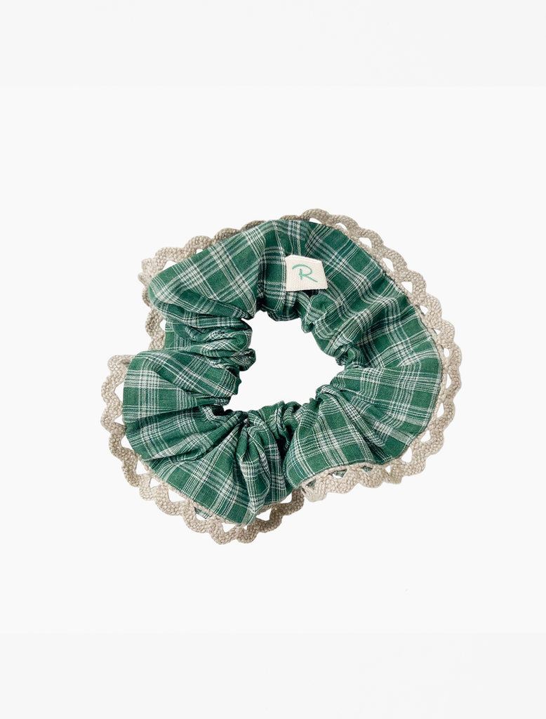 Image of Lace Scrunchie in Rooster Plaid.