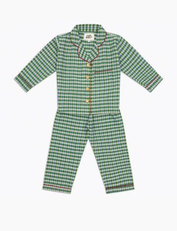 Image of the Lennon Set in Green Check.