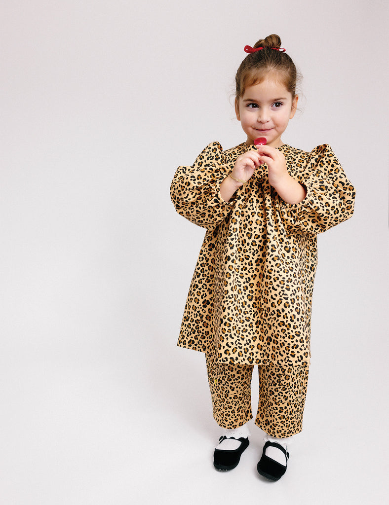 Image of Blouson Dress in Cheetah.