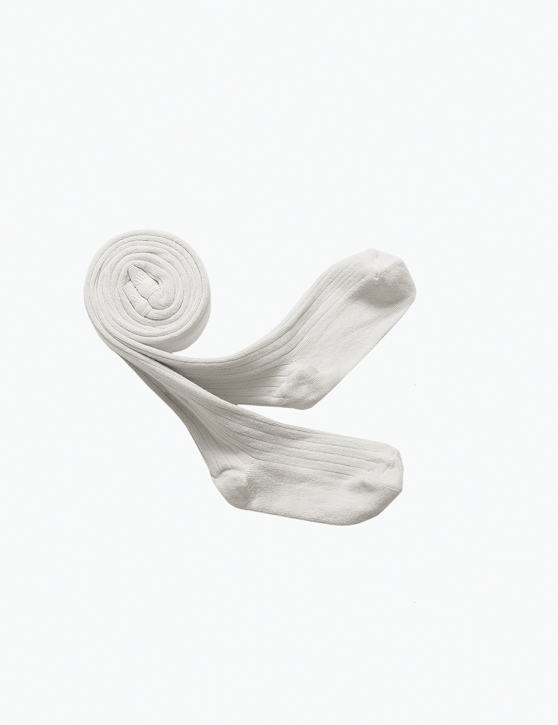 Pair of white socks on a white background