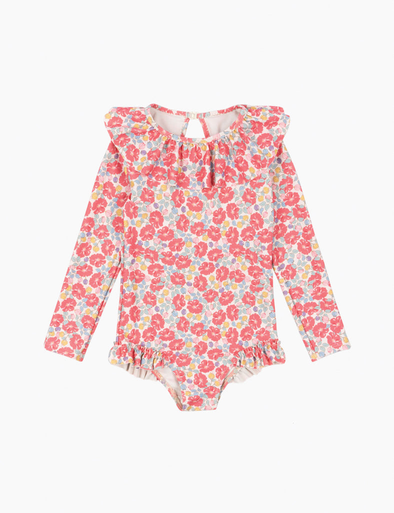 Images of Manuca Long-Sleeve Swimsuit in Rose Anglaise