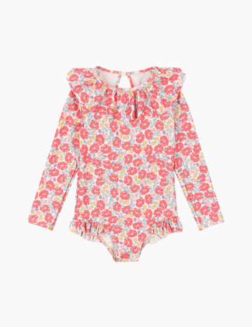 Images of Manuca Long-Sleeve Swimsuit in Rose Anglaise
