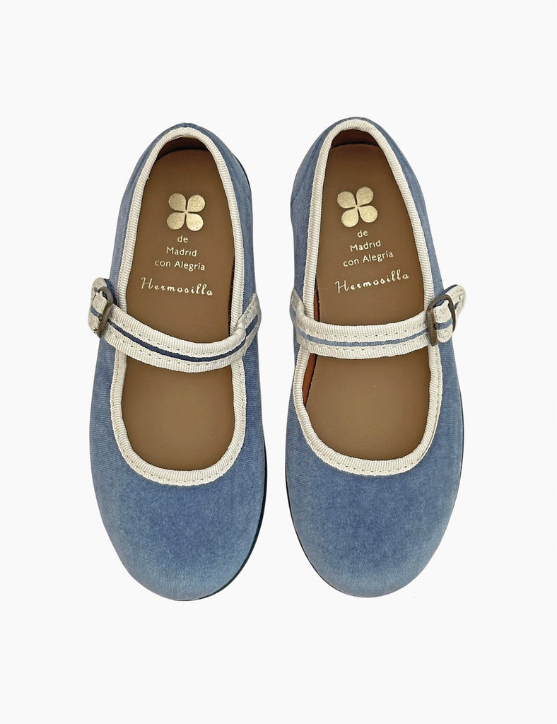 Image of Hermosilla Mary Jane Flat in Blue Jeans