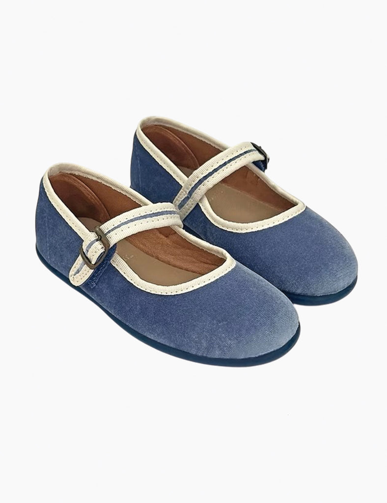 Image of Hermosilla Mary Jane Flat in Blue Jeans